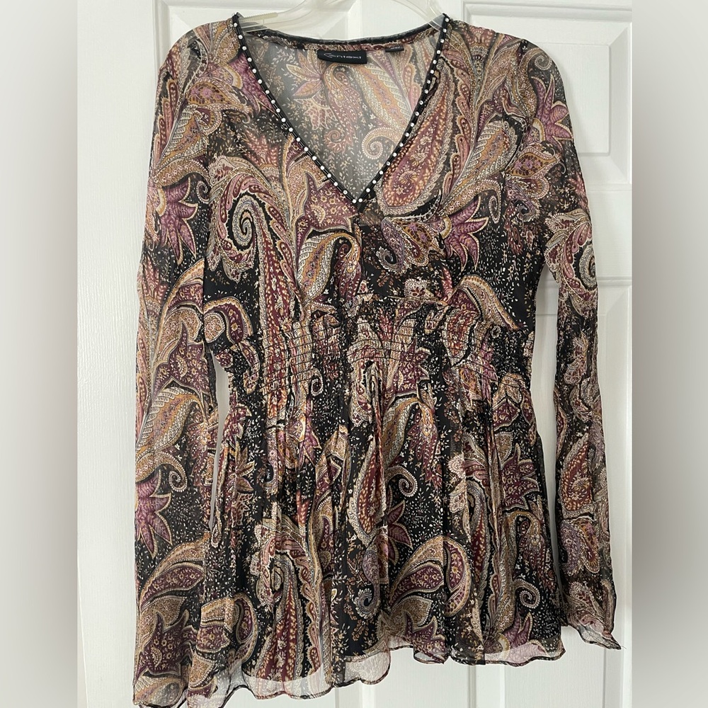 Women’s Context Sheer Paisley Blouse